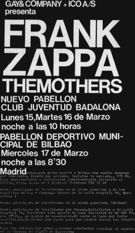 15+16/03/1976Nuevo Pabellon @ Club Juventud, Badalona, Spain (canceled)